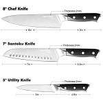 Topfeel 3-Piece German Stainless Steel Knife Set