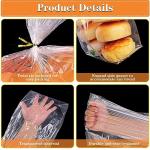 Clear Bread Bags with Ties, 30 Reusable Plastic Bags for Homemade Bread and Bakery Use, 50 Adjustable Ties
