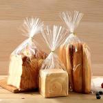 Clear Bread Bags with Ties, 30 Reusable Plastic Bags for Homemade Bread and Bakery Use, 50 Adjustable Ties
