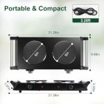Electric Countertop Double Burner, 2000W Cooktop with Cast Iron Hot Plate & Stay Cool Handles, 5 Level Temperature Control, Easy to Clean, Indicator Lights, Cooking Stove for Office Home Camping RV