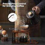 Narcissus P9 Gooseneck Electric Kettle with ±1℉ Temperature Control Function, 1200 Watt Rapid Boiling in 4 Mins, Max 6 Hours Keeping Warm, 304 Stainless Steel Interior - BPA Free, Black