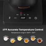 Narcissus P9 Gooseneck Electric Kettle with ±1℉ Temperature Control Function, 1200 Watt Rapid Boiling in 4 Mins, Max 6 Hours Keeping Warm, 304 Stainless Steel Interior - BPA Free, Black