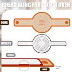 Silicone Bread Sling for Dutch Oven, Non-Stick & Easy to Clean Bread Baking Mat Set, 2 Pcs Reusable Bread Sling with Long Handle to Transfer Sourdough