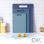 COOK WITH COLOR Non-Slip Cutting Board Set – Kitchen Essentials with Easy Grip Handle for Meat, Veggies, and Fruits, 4 Cutting Boards, Blue-New