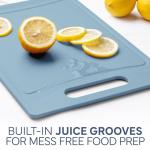 COOK WITH COLOR Non-Slip Cutting Board Set – Kitchen Essentials with Easy Grip Handle for Meat, Veggies, and Fruits, 4 Cutting Boards, Blue-New