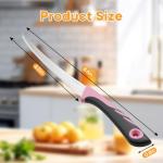 GIroiyai 3 Pack Tomato Knife Set, Serrated Stainless Steel Paring Knives – Ultra-Sharp Tomato Slicers with Non-Slip Handles for Fruits, Veggies & Bread