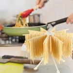 Cambom Collapsible Pasta Drying Rack - Spaghetti Noodle Drying Rack with 10 Bar Handles White