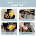 Alpha Living Electric Deep Fryer – 4.5L Deep Fryer with Basket with 2-Quart and 4-Quart Baskets – High-Grade Stainless Steel – Temperature Control and Timer – Ideal for Fried Chicken, Fries