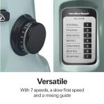 Hamilton Beach Electric Stand Mixer, 4 Quarts, Dough Hook, Flat Beater Attachments, Splash Guard, 7 Speeds with Whisk, Easy-Carry Top Handle, Aqua