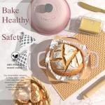 Cast Iron Dutch Oven Pot with Lid, Round Bread Oven for Sourdough Bread Baking, Umite Chef Enameled Cast Iron Bread Oven with Dome Lid & Cotton Potholders for Sourdough, Pink, 6 Quarts