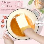 Cast Iron Dutch Oven Pot with Lid, Round Bread Oven for Sourdough Bread Baking, Umite Chef Enameled Cast Iron Bread Oven with Dome Lid & Cotton Potholders for Sourdough, Pink, 6 Quarts