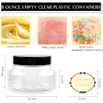 TUZAZO 8 Oz Premium Plastic Tuscany Jars with Lids BPA Free, 12 Pack Empty Sugar Scrub Containers, Round Clear Cosmetic Containers for Body Butter, Lotion, Cream, Gel, Beauty Product