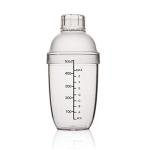FEOOWV Plastic Cocktail Shaker,Drink Mixer Hand Shaker Cup with Scales,Transparent (1, 17 oz / 500cc)