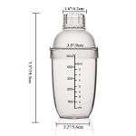 FEOOWV Plastic Cocktail Shaker,Drink Mixer Hand Shaker Cup with Scales,Transparent (1, 17 oz / 500cc)