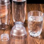 FEOOWV Plastic Cocktail Shaker,Drink Mixer Hand Shaker Cup with Scales,Transparent (1, 17 oz / 500cc)
