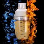 FEOOWV Plastic Cocktail Shaker,Drink Mixer Hand Shaker Cup with Scales,Transparent (1, 17 oz / 500cc)
