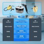 Steam Cleaner, 3-Level Adjustable Handle, 2500W Steam Cleaner for Home, 15s Heat-Up, Portable Steamer for Cleaning Car, 47.04oz Tank, 16 Pcs Accessories for Dirt, Grout, Couch, Furniture, Grease,Tile