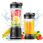 Kourice Personal Size Portable Blender for Shakes & Smoothies, 16oz Mini Small Smoothie Blender with On Go Lid & Sip Lid, 26000RPM Rechargeable Cordless Electric Blender for Travel Gym Office