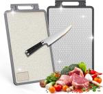 Stainless Steel Cutting Board for Kitchen, Double Sided Chopping Board with lip Non-slip, Scratch-resistant Mesh Design with Grinding Area&Sharpening stone, Dishwasher Safe Easy to Clean (18 * 12in)