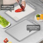 Stainless Steel Cutting Board for Kitchen, Double Sided Chopping Board with lip Non-slip, Scratch-resistant Mesh Design with Grinding Area&Sharpening stone, Dishwasher Safe Easy to Clean (18 * 12in)