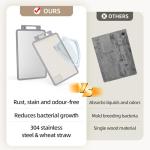 Stainless Steel Cutting Board for Kitchen, Double Sided Chopping Board with lip Non-slip, Scratch-resistant Mesh Design with Grinding Area&Sharpening stone, Dishwasher Safe Easy to Clean (18 * 12in)