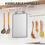 Stainless Steel Cutting Board for Kitchen, Double Sided Chopping Board with lip Non-slip, Scratch-resistant Mesh Design with Grinding Area&Sharpening stone, Dishwasher Safe Easy to Clean (18 * 12in)