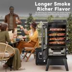 Vertical Electric Pellet Smoker with Cover & Meat Probe, 4-Rack Digital BBQ Electric Smokers, 616 Sq.in, LED Temperature Control, Ribs, Brisket, Chicken