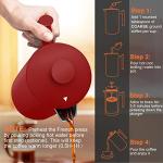 Secura French Press Coffee Maker, Double-Wall 304 Grade Stainless Steel Coffee Press with 2 Extra Screens, 34oz (1L), Red