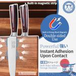 XYJ Acacia Wood Knife Block with Cutting Boards, Dual Magnetic Holder, 2-Piece Chopping Boards (Large & Small), Space-Saving Countertop Organizer, Rustic Kitchen Set without Knives