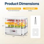 VIVOHOME Electric 5 Trays Food Dehydrator Machine, 400W Hydrator Machine with 72H Digital Timer and Temperature Control for Fruit Vegetable Meat Jerky Herb Beef Mushroom, White