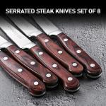 Emojoy 8-Piece German Stainless Steel Steak Knife Set