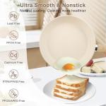 Ray Bear 11Pcs Nonstick Cookware Set, Aluminum Nonstick Pots and Pans with Lids & Wooden Handles, Silicone Spoons & Spatulas, Non-toxic Healthy Kitchen Cooking Sets, PFAS & PFOA Free