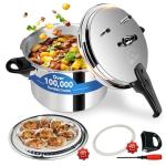 8 qt+ Pressure Cooker Aluminum, ollas de presión para cocinar pressure cooker 8 qt All Stovetops Induction Compatible Thickened Pressure Cooker with Spring