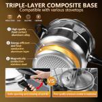 8 qt+ Pressure Cooker Aluminum, ollas de presión para cocinar pressure cooker 8 qt All Stovetops Induction Compatible Thickened Pressure Cooker with Spring