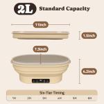 Heating Complete Sourdough Starter Kit, 2L Electric Thermostatic Silicone Oval Foldable Banneton Bread Proofing Basket with 6 Timer & Temp Settings for Dough Rising, Dishwasher Safe, Bread Making Kit