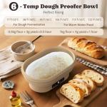 Heating Complete Sourdough Starter Kit, 2L Electric Thermostatic Silicone Oval Foldable Banneton Bread Proofing Basket with 6 Timer & Temp Settings for Dough Rising, Dishwasher Safe, Bread Making Kit