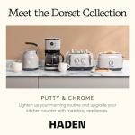 Haden 12-Cup Programmable Coffee Maker - Putty & Chrome