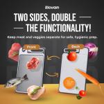 Elovain Dual-Sided Stainless Steel Cutting Board Set