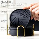 Angardy Black Silicone Coasters with Gold Holder
