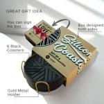 Angardy Black Silicone Coasters with Gold Holder