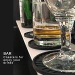 Angardy Black Silicone Coasters with Gold Holder