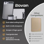 Elovain Dual-Sided Stainless Steel Cutting Board Set