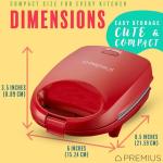 Ceramic Non-Stick Mini Sandwich Maker - Red