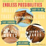 Ceramic Non-Stick Mini Sandwich Maker - Red