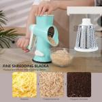 Rotary Cheese Grater with Non-Slip Suction Base