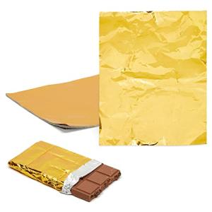 Gold Foil Sheets for Candy Wrappers - 100 Pack