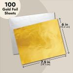 Gold Foil Sheets for Candy Wrappers - 100 Pack