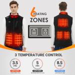 Men's Rechargeable Heated Fleece Vest with Battery