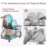 2-Tier Stainless Steel Dish Drying Rack with Drainboard