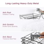 2-Tier Stainless Steel Dish Drying Rack with Drainboard